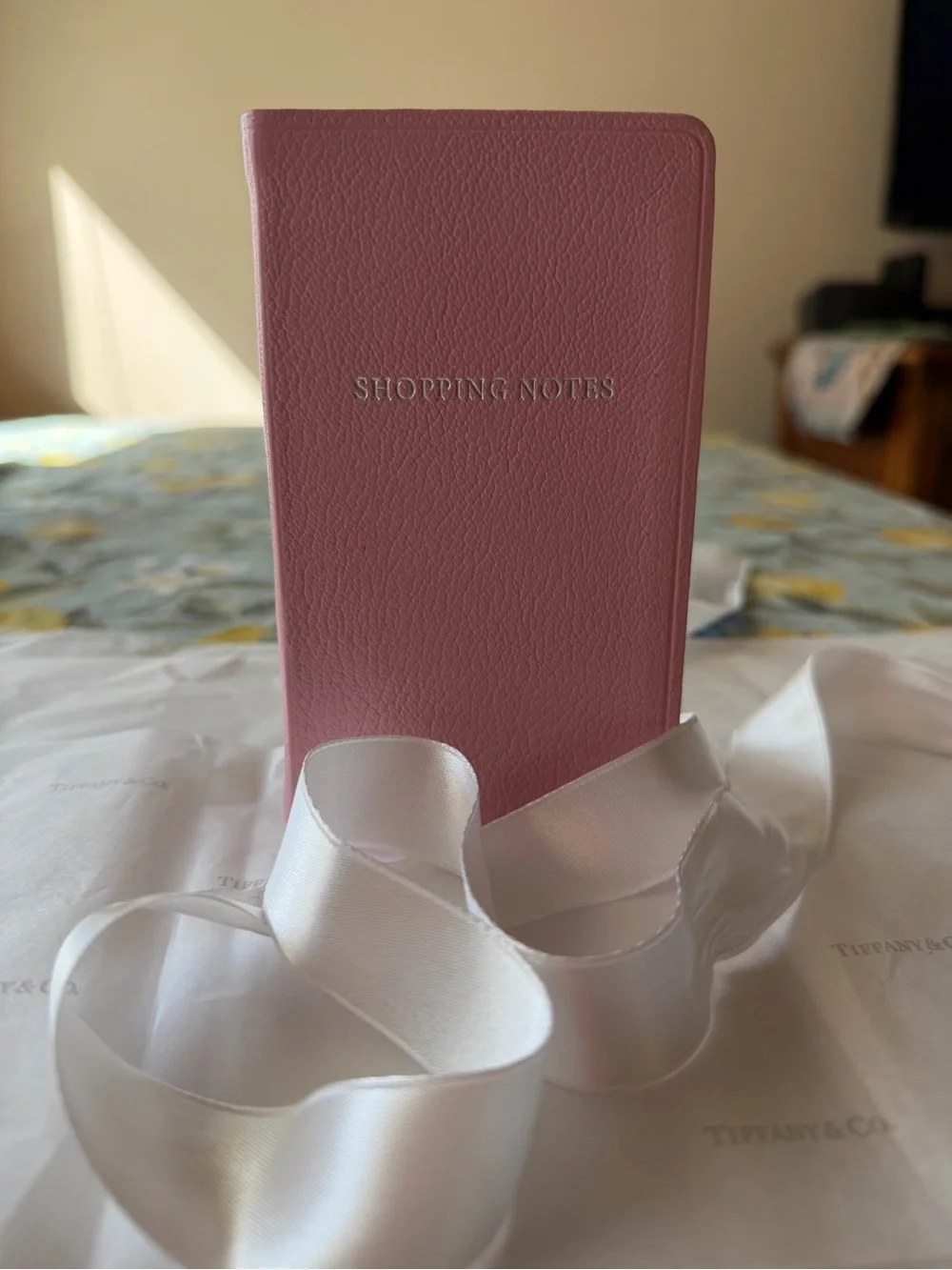🩵🩷🩵 Tiffany & Co. Pink Embossed 'Shopping Notes' Pocket Notebook🩵🩷🩵 NWT 🩵🩷🩵